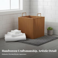 Lidded Imitation Rattan Laundry Basket Large Capacity Clothes Hamper for Bedroom