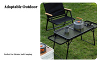 Folding Mesh Table with Side Racks Heavy Duty Camping Furniture for Picnickers