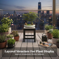 3 Pieces Aluminum Alloy Frame Bonsai Display Table Chinese Design Heavy Duty Plant Riser Sturdy Construction Pedestal Plant Holder High Load Capacity for Outdoor, Indoor, Balcony, Living Room