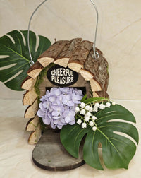 Outdoor Birdhouse Hanging Garden Ornament Handmade Wooden Birdhouse Garden Wild Bird Feeder House
