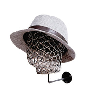 Creative Metal Wall-Mounted Head Model Hat Display Rack