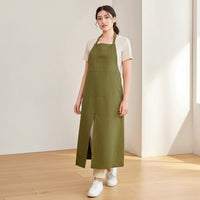 Multi-Pocket Split-Leg Apron Full-Coverage Work Apron with Pockets Heavy-Duty Workwear Thick for Woodworkers, Gardeners