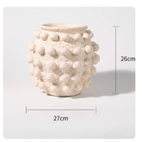 Sculptural Vase Textured Ball-Patterned Vase Modern Organic Vessel for Interior Decorators, Tabletop, Living Room, Bookshelf
