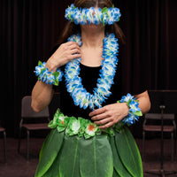 Hawaiian Luau Grass Skirt Costume Set for Kids and Adults