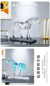 跨境新品北欧树脂工艺马雕像摆件客厅办公室酒柜装饰工艺开业礼物