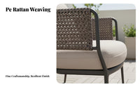 Woven Patio Armchair Nordic Design paded Patio Armchair Includes pad Deep Seating for Homeowners, Hotel Owners, Balcony