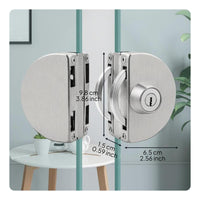 Glass Door Lock, no tools required, stainless steel sliding door security lock for office, shop, home, double or single doors, key unlock, easy installation, privacy protection