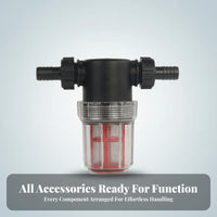 Pressure Washer Sediment Inline Water Filter Clear Cup Hose Strainer Barbed Coupling Connection Transparent Chamber Suitable for Car Wash Pump Equipment