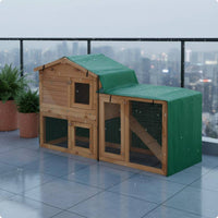 Peaked Roof Hutch Cover 210D Pet Enclosure Protection Machine Easy-Clean