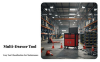 Multi-Function Mobile Tool Cabinet Heavy-Duty Mechanic Tool Cart Easy Mobility Workshop Equipment High-Capacity for Technicians, DIY Enthusiasts, Homeowners, Auto Repair Shop, Factory, Warehouse, Basement