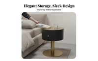 Round Side Table Sturdy Build Cylindrical accent Table space-saving Size for Parents