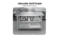 1 Piece Commercial Kitchen Prep Table Extra Thick Stainless Steel Work Sturdy Table Superior Stability Utility Workbench Suitable for Restaurant Bakery Caterers Cafeteria Laundry Room