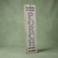Porch Sign Whitewashed Wall Decor Rustic for Homeowners