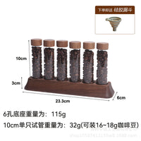 Walnut Wood Coffee Bean Storage Jar with Glass Body and Wooden Lid