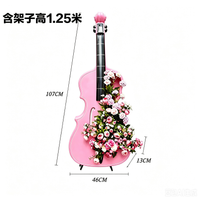 欧美风格大提琴橱窗花园庭院别墅阳光房民宿商场美陈布置装饰摆件