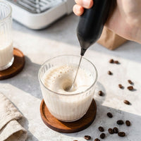 Milk Frother Handheld, Rechargeable USB Electric Foam Maker with 3 Speeds Stainless Steel Whisk, Drink Mixer for Coffee, Latte, Cappuccino, Matcha, Hot Chocolate (Black)
