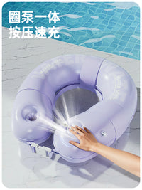 跨境夹网浮床游泳充气儿童游泳圈大人加厚户外水上躺椅充气浮排