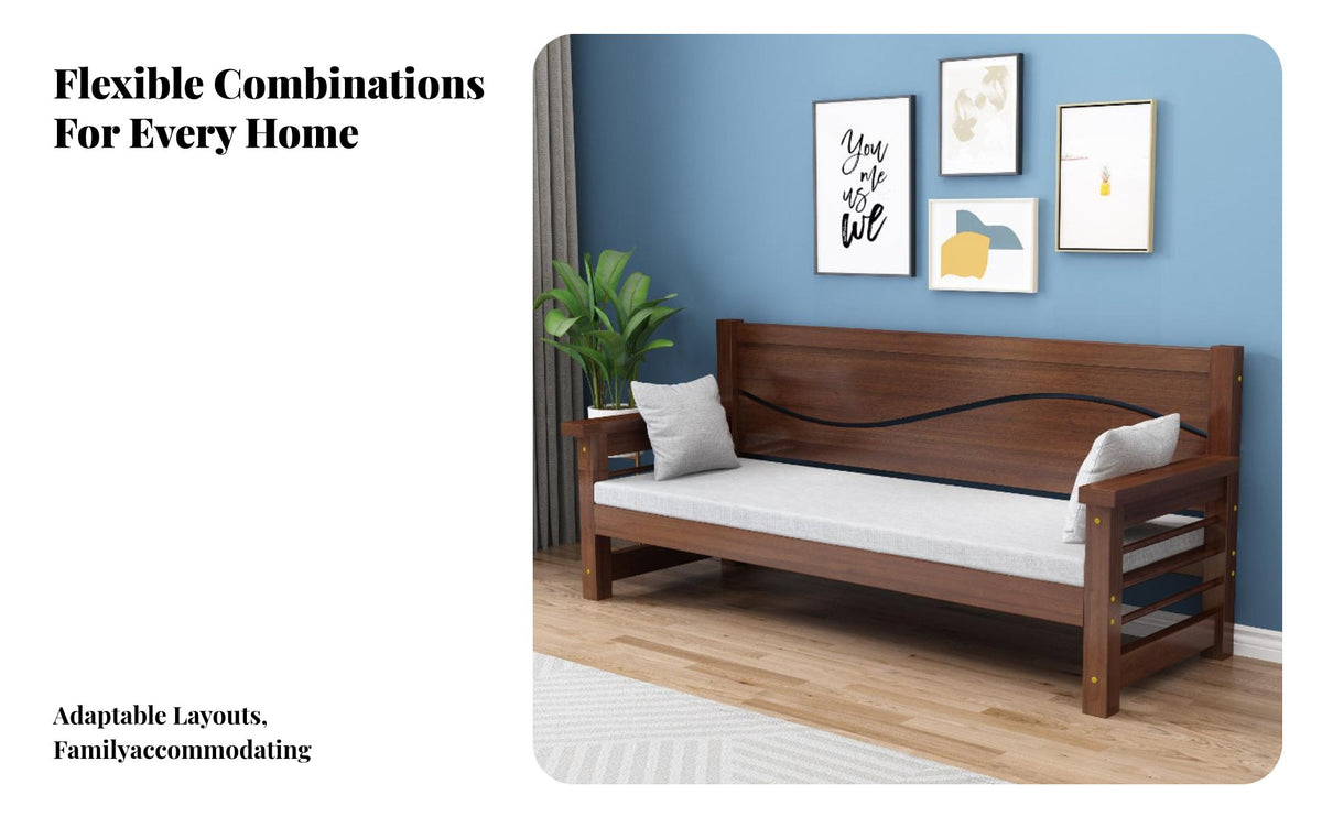 4 Pieces Stable Structure Wooden Frame Seating Group High-Density Foam Cushion Living Room Furniture Deep Cushions Lounge Suite Breathable Textile for Small Apartment Dwellers, Families, Homeowners, Balcony, Bedroom, Entertainment Space, Reading Nook