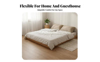 Headboardless Design Lowsilhouette Slat Frame Space-Saving Lowsilhouette Foundation Minimalist design Bed foundation Japanese Aesthetic for Guesthouse Owners, Apartment Dwellers, Minimalists, Guest Room