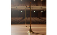 Bugle Gold Finish Brass Bugle with Gloves for School Band, Drum Corps, Beginners
