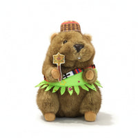 Groundhog Stuffed Animal with Cap Adorable Sitting Groundhog Stuffed Animal Squeezable Long-Lasting for Children, Nursery, Shelf