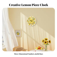 Silent Movement 3D Illusion Wall Clock Non-Ticking Fruit Theme Clock Creative Design for Gift Givers, Families, Living Room, Bedroom