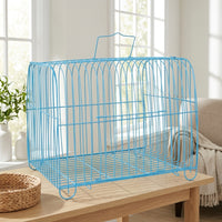 Wire Cage Bird Cage and Small Pet Carrier Travel Cage, Metal Wire Portable Travel Carrier with Top Cover, Easy Clean Indoor Outdoor Cage Small
