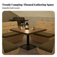 Metal Frame Booth Sofa Camping Themed Industrial Design Dining Set Firm Foam Cushions Faux Leather Armchair for Bar Owners, Eatery, Lounge
