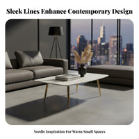 two-levellevel Rectangular Table Minimalist Design Living Room Furniture Nordic Inspired Light Luxury Aesthetic for Lounge Area