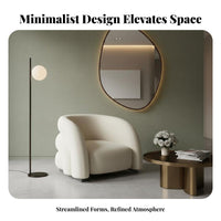 Scalloped Back Seating Group Modern Minimalist Design Household Furnishing Soft Teddy Fabric for Interior Designers, Homeowners