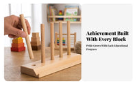 Arithmetic Symbols Montessori Number Toy Wooden Number Counter Wooden Math Board Hand-Eye Coordination for Preschoolers, Young Children