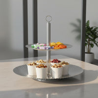2 Tier Fruit Basket Nordic Style Two Tier Fruit Tray Food Home Storage for Housewarming Gift, Dining Table
