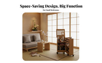 hinged-lid Dressing Table with Stool Space-Saving triple-function Makeup Desk for Teenagers
