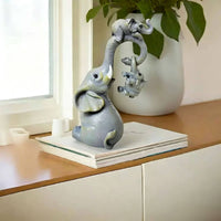 Mother and Baby Elephant Decor Detailed Sculpting Elephant Family Statue