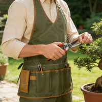 Multi-Pocket Work Apron Adjustable Gardening Apron with Pockets Comfortable