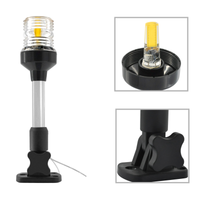 Marine 9-Inch Black Nylon Long Post Light for Navigation, Stern, Mast, and Yacht Hardware