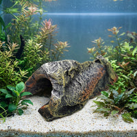 Tree Trunk Reptile Hide Cave, Fish Aquarium Ornaments for Hiding, Fish Aquarium Accessories for Reptiles and Amphibians