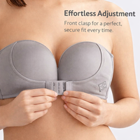 Strapless Bras for Women with Push Up Support and Non-Slip Design, Wire Construction Backless Style for Dress, Extended Sizes to Cup F