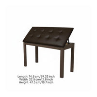 Piano Bench Lift-up Lid Storage Piano Bench Hinged Top