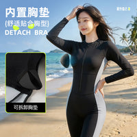 泳衣冲浪衣女连体长袖长裤游泳浮潜防晒水母衣速干遮肚显瘦潜水服