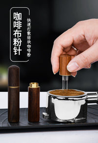 Coffee Distribution Needle with Wooden Handle