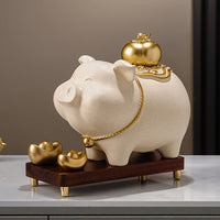 Chinese Zodiac Pig Money Box with Auspicious Design