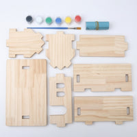 DIY Wooden House  set  Interlocking Wooden House Model Easy to Assemble Toy for Students, Crafting Class