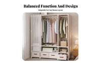 Covered Clothing Rack particleproof Cover Portable Closet Easy Assembly for Students