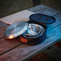 12 Pieces Camping Tableware Set Reusable Stainless Steel Mess Kit Easy to Clean Picnic Tableware Set for Picnics