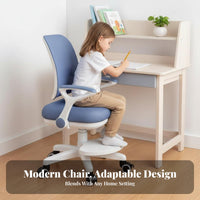 kids' Rolling Desk Chair Support Ergonomic Seat 360-Degree rotate Integrated Footrest for Students, Parents, perusing