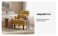 Upholstered Single Sofa Retro Design Upholstered Accent Chair Tufted Rear Rest Breathable Textile for Adults, Living Room