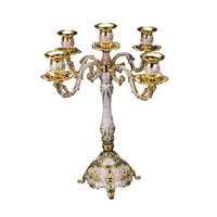 5-Arm Candelabra Ornate Candelabrum Shiny for Table Centerpiece, Banquet