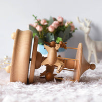 Wooden Revolving Stage Musical Box Revolving Stage Musical Box Handcrafted-Themed Decor for Kids, Shelf Display