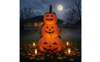 Halloween Inflatable Pumpkin Outdoor Stacked Pumpkins Jack-O'-Lantern Yard Decoration Seasonal Pumpkin Stack Festive for Lawn
